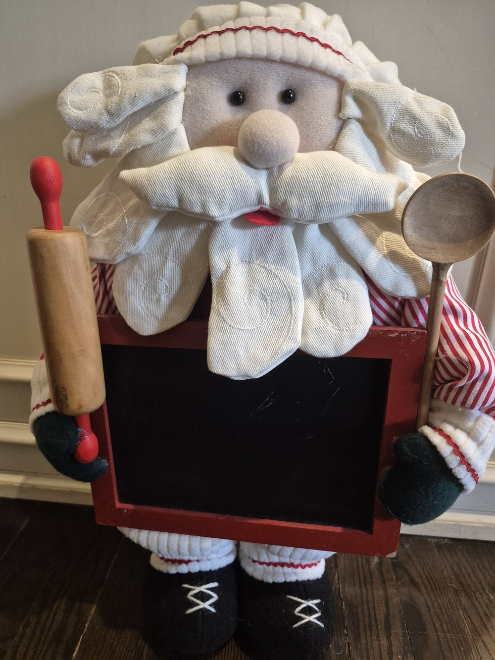 Home Interiors Chef Santa Decorative Chalkboard with Red Frame 20" Tall - Picture 9 of 11